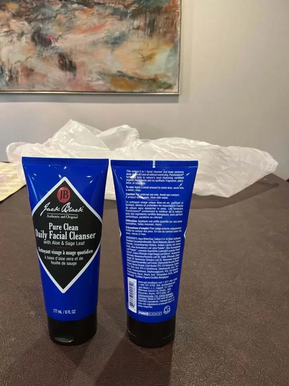 2 pack Jack Black Pure Clean Daily Facial Cleanser with Aloe & Sage Leaf 6 oz ea